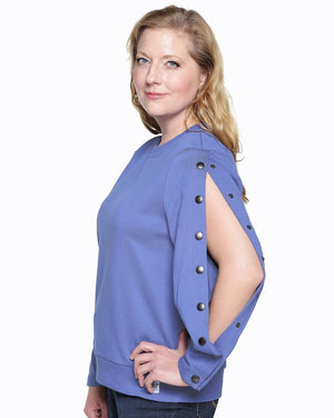 Long Sleeve Dialysis Shirts for Women with Easy Arm Port Access - Best Gift for Dialysis Patients Side View