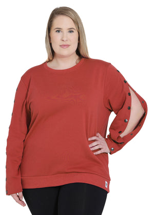 Plus Size Arm Port Access Women's Dialysis Shirt Best Gift for Dialysis Patients Burnt Orange