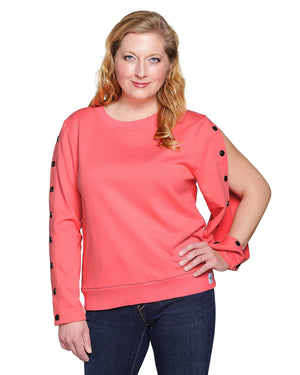 Dialysis Shirt For Women – Adaptive Arm Port Access Top For Chemotherapy & Infusions | Best Dialysis Patient Gift – Peach