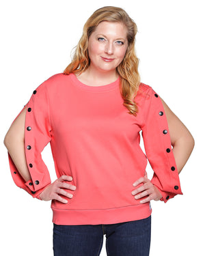 Dialysis Shirt for Women – Adaptive Arm Port Access Top for Chemotherapy, Infusions & Medical Treatments | Makes the Best Dialysis Patient Gift – Peach