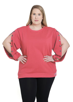 Plus Size Arm Port Access Women's Dialysis Shirt Best Gift for Dialysis Patients Peach