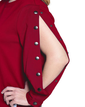 Dialysis Shirt for Women – Adaptive Arm Port Access Top for Chemotherapy, Infusions & Medical Treatments | Makes the Best Dialysis Patient Gift – Ruby Red