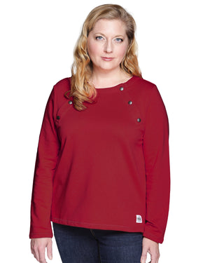 ADAPTIVE CHEMOTHERAPY SHIRT FOR WOMEN WITH CHEST PORT ACCESS – RUBY RED | BEST CHEMO & DIALYSIS PATIENT GIFT | WEAR 2 CONQUER EASY-ACCESS TOP FOR INFUSIONS, PICC LINE & MEDICAL TREATMENTS
