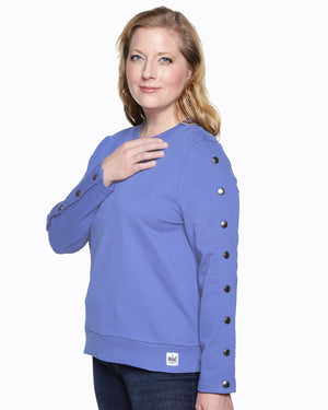 Long Sleeve Dialysis Shirts for Women with Easy Arm Port Access - Best Gift for Dialysis Patients Side View