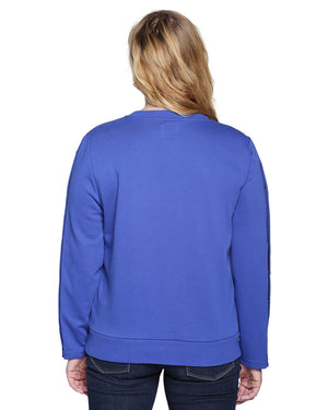 Dialysis Shirt Women’s Long Sleeve, Arm port accessable, PICC Line Accesses, Mid or Upper Arm AV Fistula, Infusions, Post Surgery Recovery, Royal Blue