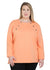 Long-Sleeve Chemo Plus Size Shirt for Women, with Easy Chest Port Access Makes a Perfect Chemo-Patient Gift Coral Front