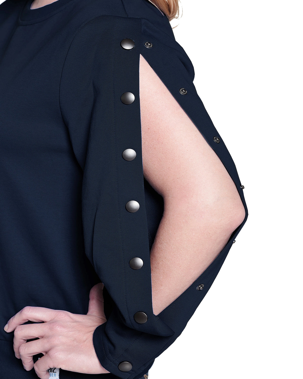 Dialysis Shirt for Women – Adaptive Arm Port Access Top for Chemotherapy, Infusions & Medical Treatments | Makes the Best Dialysis Patient Gift – Navy