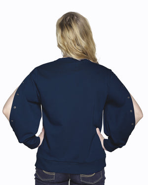 Long Sleeve Dialysis Shirts for Women Arm Port Access Chemotherapy and Infusions Makes Best Dialysis Patient Gift Navy