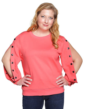 Dialysis Shirt For Women – Adaptive Arm Port Access Top For Chemotherapy & Infusions | Best Dialysis Patient Gift – Peach