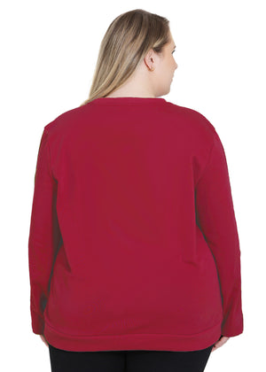 Plus Size Arm Port Access Women's Dialysis Shirt Best Gift for Dialysis Patients Ruby Red