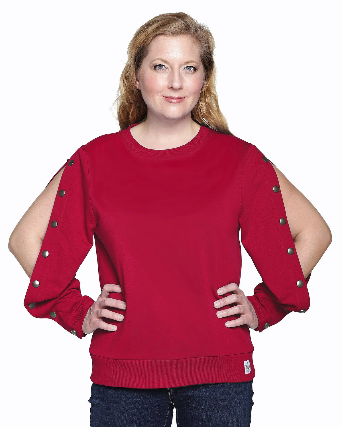Dialysis Shirt For Women – Adaptive Arm Port Access Top For Chemotherapy & Infusions | Best Dialysis Patient Gift - Ruby Red