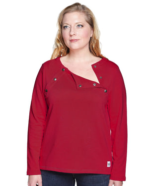 Adaptive Chemotherapy Shirt For Women With Chest Port Access – Ruby | Thoughtful Chemo & Dialysis Patient Gift – Wear 2 Conquer