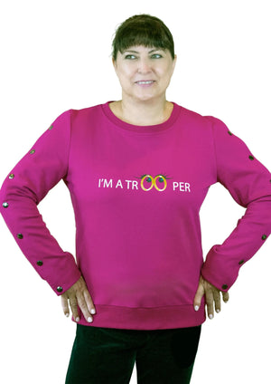 Woman wearing Dialysis shirt with easy arm port accesses shirt, Hemowear, hemodialysis. dialysis patient gift